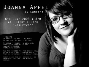 This is the flyer for my benefit concert in June.